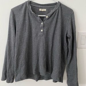 Madewell Waffle Henley grey size medium